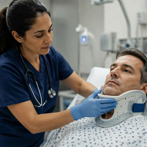 Riesgos asociados con la colocación incorrecta de un collarín cervical